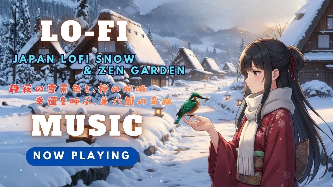 JAPAN LOFI Snow & Zen Garden 静寂の雪景色と禅の呼吸 幸運を呼ぶ兼六園の奇跡 #chillmusic #music #travel #subscribe