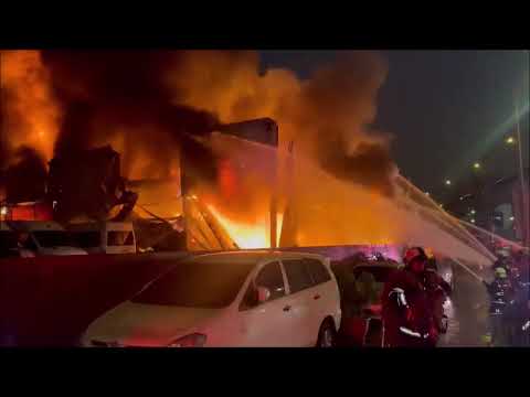 新北汽車改裝工廠火警 燒易燃材料漏夜搶救撲滅