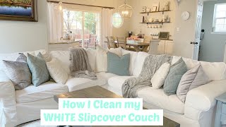 How to Clean Your Slipcover Sofa // Wash my White Ikea Ektorp Couch Covers