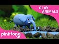 How To Make Elephant With Clay Clay Animals Animal Songs Pinkfong Clay Time