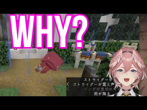 Takane Lui Walk Her Striders And Then It Rained | Minecraft [Hololive/Eng Sub]