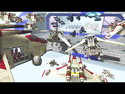 Largest CLONE ARMY Ship Boarding INVASION Ever... - Men of War: Star Wars Mod