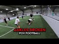 ANKLES BROKEN IN INDOOR SOCCER First Person Football POV Indoor Soccer