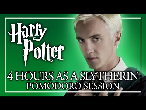 🐍4 HOURS AS A SLYTHERIN🐍 Harry Potter Pomodoro Session, Hogwarts Ambience Draco Malfoy Study ASMR