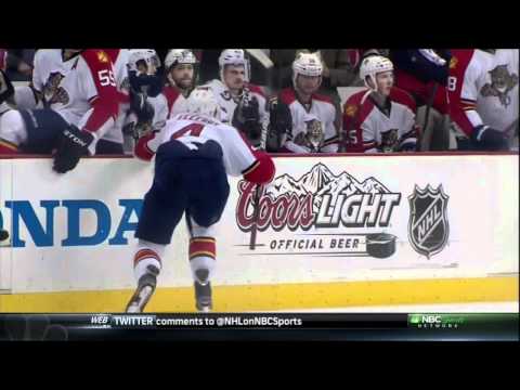 Keaton Ellerby injury. Florida Panthers vs NJ Devils 4/19/12 NHL Hockey