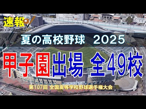 【高校野球】夏の甲子園 2025 出場49校（第107回全国高等学校野球選手権大会） 【空から見る】