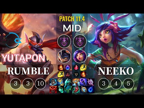 DFM Yutapon Rumble vs Neeko Mid - KR Patch 11.4