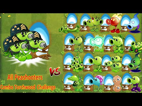 PvZ 2 Challenge - Mega Gatling PEA & Torchwood VS All Pea Plants - Which Team Plant Will Win ？
