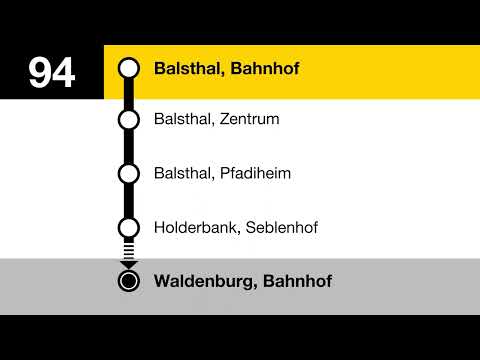 PostAuto Ansagen » 94 Balsthal, Bahnhof — Waldenburg, Bahnhof | 2022 | SLBahnen