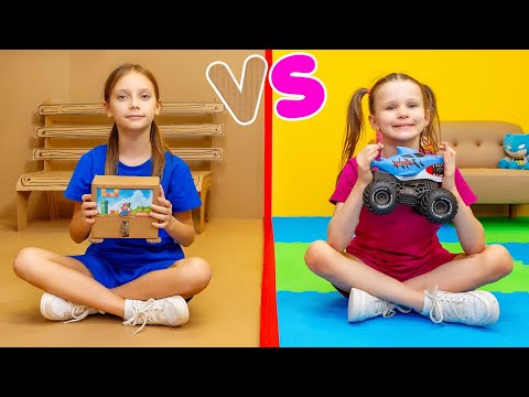 Cardboard Magic or Real Toys? Fun Challenge Story for Kids