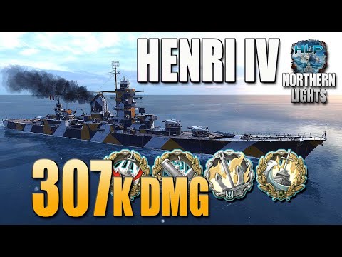 Cruiser Henri IV on map Northern Lights, 307k damage - World of Warships