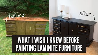 HOW TO PAINT LAMINATE FURNITURE PIECE (without sanding)