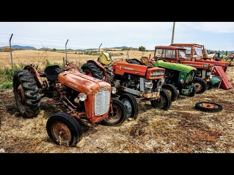 Old rusty Tractors First Starting Up in Many Years. JOHN DEERE cold start