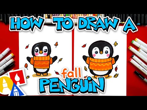 🐧🍁 How To Draw A Fall Penguin 🍁🐧