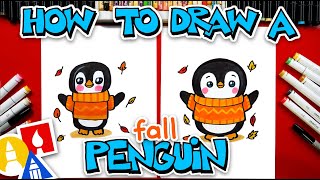 🐧🍁 How To Draw A Fall Penguin 🍁🐧