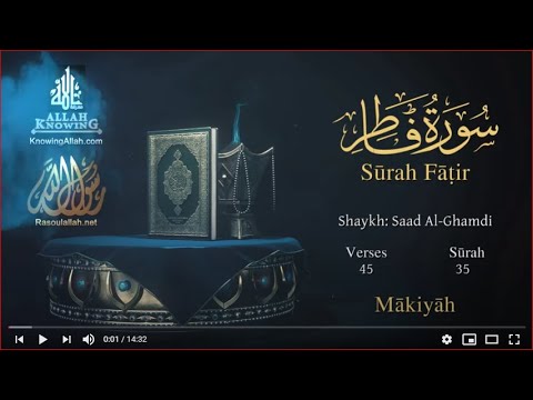 Quran: 35. Surah Fâtir / Saad Al-Ghamdi/Read version / (The Origianator) :  English translation