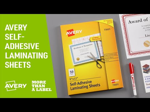 Part of a video titled How to Laminate at Home or Work with Avery Adhesive ... - YouTube