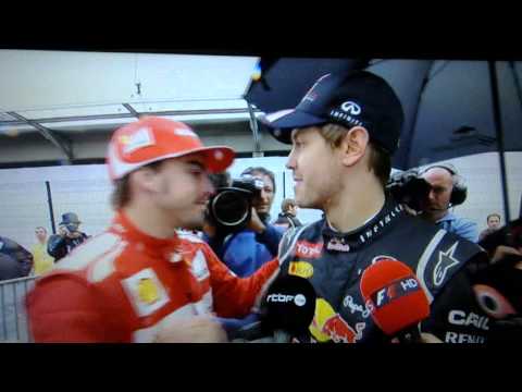 Vettel and Alonso after Brazil race - 2012