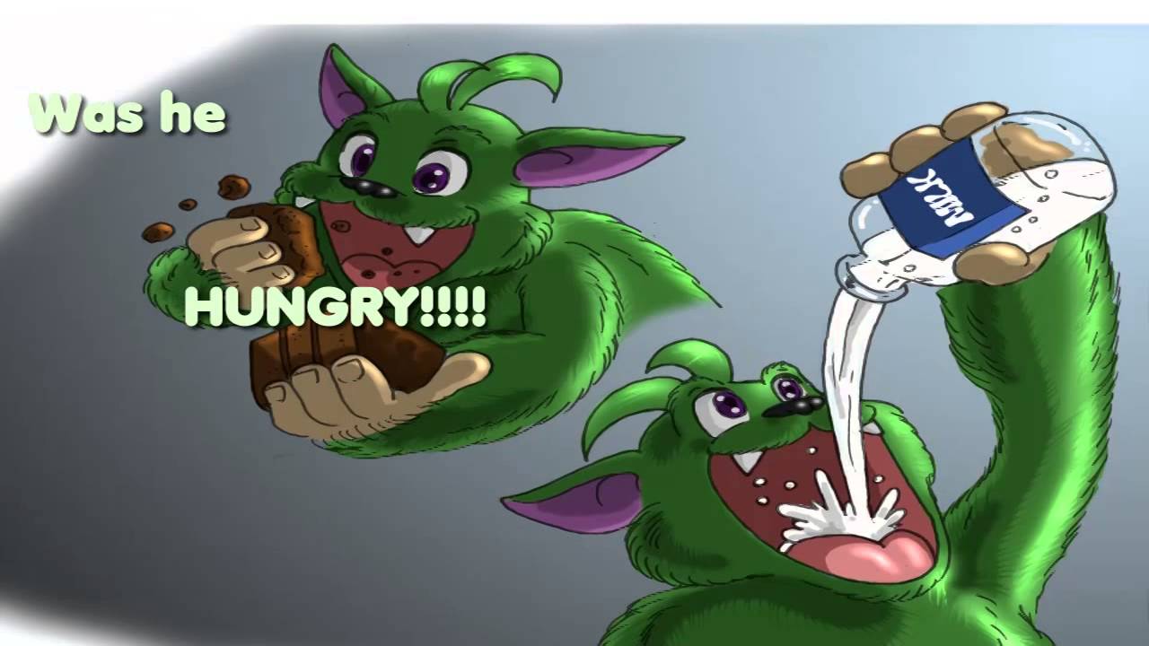 Childrens short story animation humor- A Big Hungry Hairy Green Monster