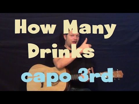 How Many Drinks (Miguel) Easy Guitar Lesson How to Play Tutorial Capo 3rd Fret