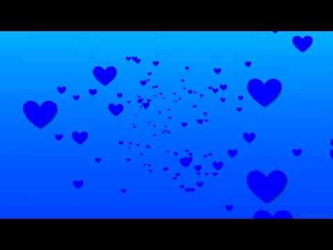 Blue Hearts Background  | 💙🩵 Blue Flying Hearts  Video Background, HD Sensory Video