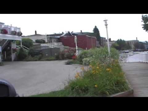 Manistee Riverwalk and Manistee River, Manistee, Michigan