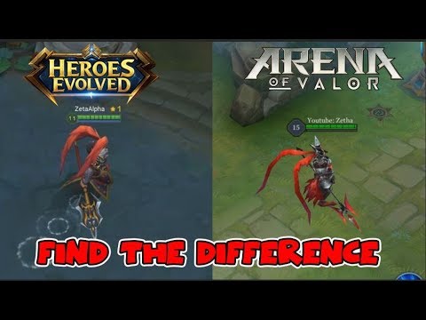 HEROES IN HEROES EVOLVED VS ARENA OF VALOR | SIMILARITIES AND DIFFERENCES | WHICH ONE IS BETTER