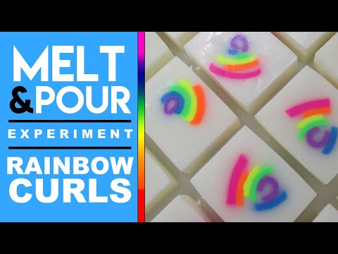 Rainbow Curls, Soap Experiment in Melt and Pour Soap Base