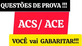 QUESTÕES DE PROVA PARA CONCURSO DE ACS, ACE ANO DE 2024