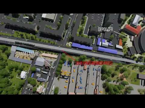 Pitesti 3D - Pasaj peste Lanariei, Targul din Vale si Calea Bascovului