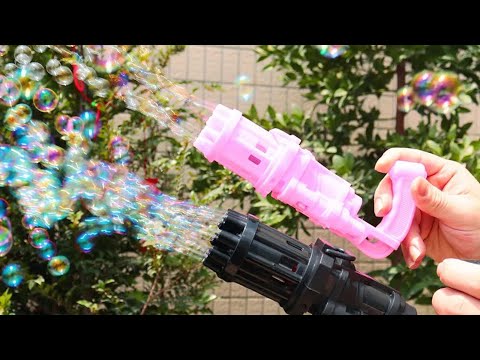 Multicolor gatling bubble gun