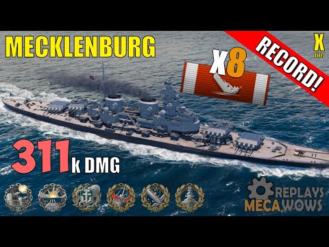Mecklenburg 8 Kills & 311k Damage | World of Warships Gameplay