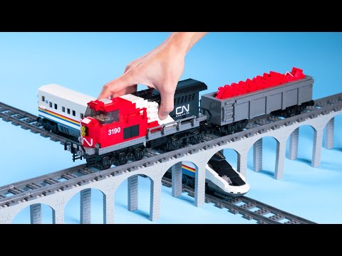 we built a WORKING fleet of trains for a LEGO city!