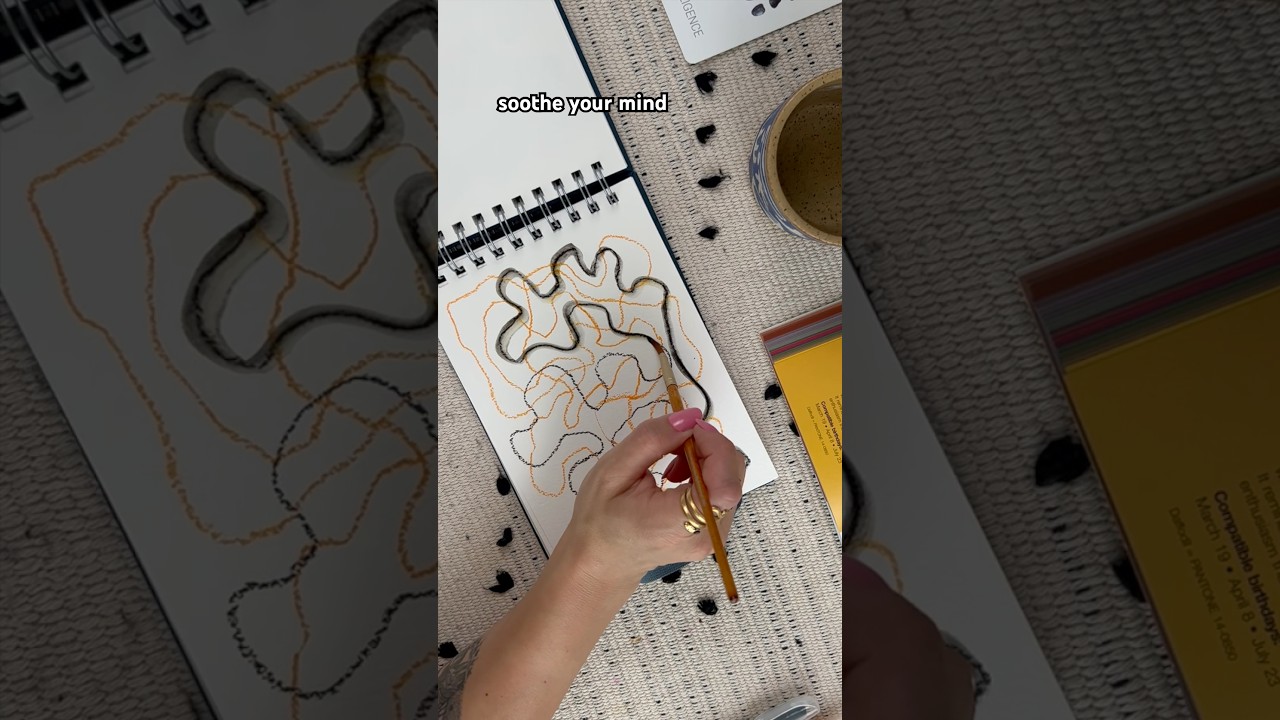 a simple meditation with watercolor crayons 😌 #flowstate #artmeditation #mindfulart #relaxingvideo