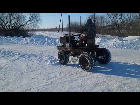 Самодельный минитрактор из ВАЗ,УАЗ,НИВА!!!Первый выезд!