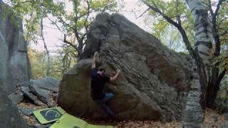 Video thumbnail of Problem 1 (Boulder 16a, Deliverance), 5+. Chironico