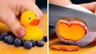 Sound ON! Relaxing Frozen Fruit Cutting And Satisfying Morning Routine