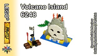 YouTube thumbnail: LEGO 6248 Volcano Island - Review, Speed build, Building Instructions & Part List | LEGO Pirates