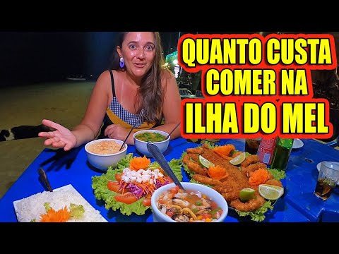 COMER NA ILHA DO MEL É CARO? DO BARATO AO MAIS CARO - COMILANÇA NA ILHA COM PREÇOS  #Vlog