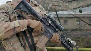 US Army Sergeant First Class (E-7) Demonstrates a Function Check on a M4 Carbine Assault Rifle