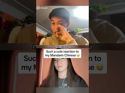 Such a cute reaction to my Mandarin Chinese 🥹 | #ometv #omegle #chinesereaction