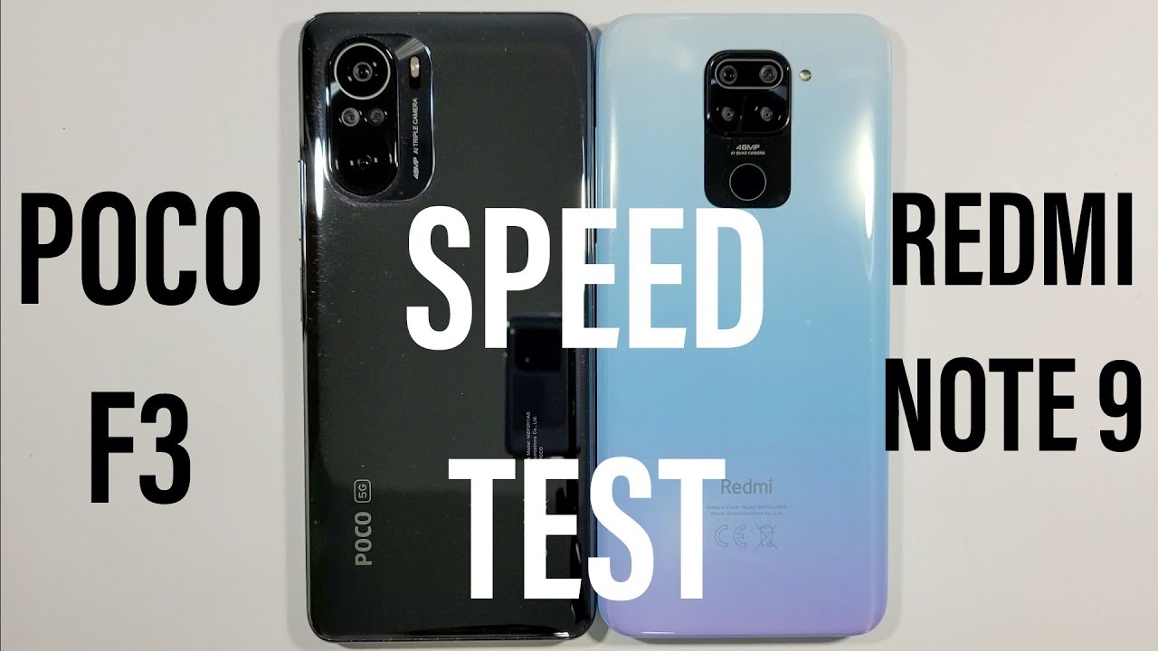 Xiaomi Poco F3 vs Xiaomi Redmi Note 9 Speed Test