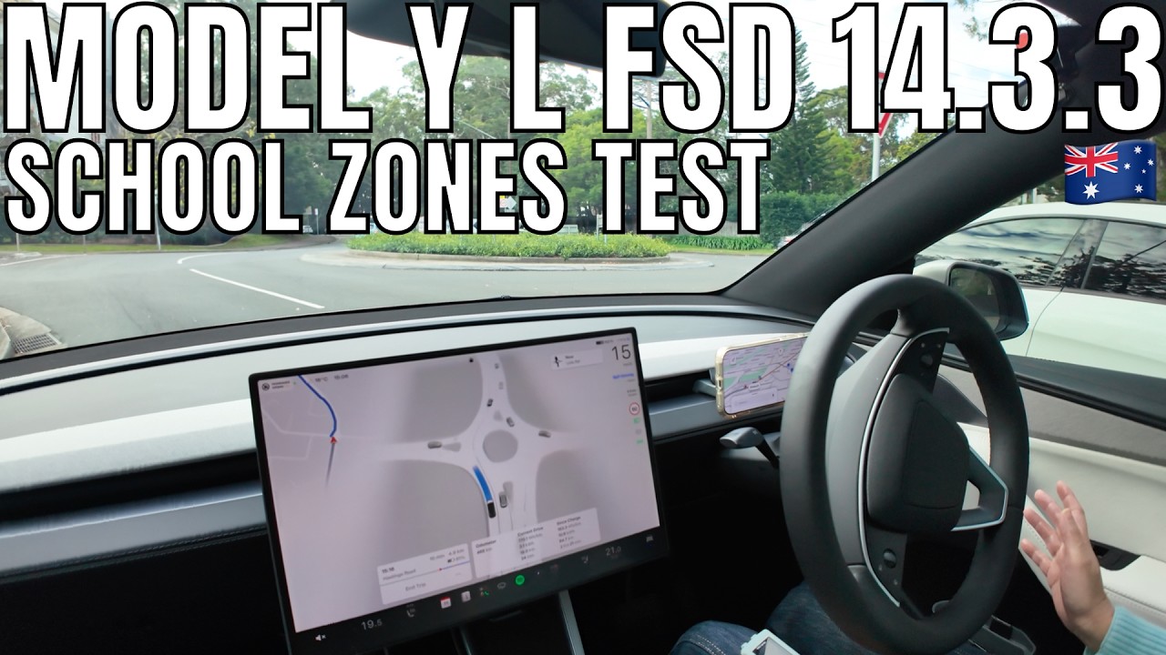 Tesla Model Y L FSD Supervised 14.3.3 | School Zones Test: Afternoon