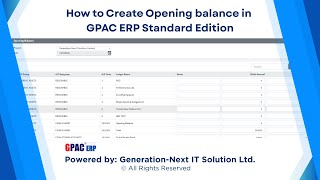 Opening Balance