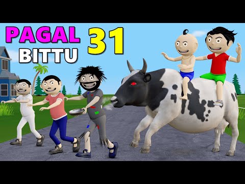 PAGAL BITTU SITTU 31 | Cow | Cow Cartoon | Jokes | Bittu Sittu Toons | Desi Comedy | Cow Videos