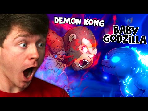Reacting to BABY GODZILLA vs BABY DEMON KONG!
