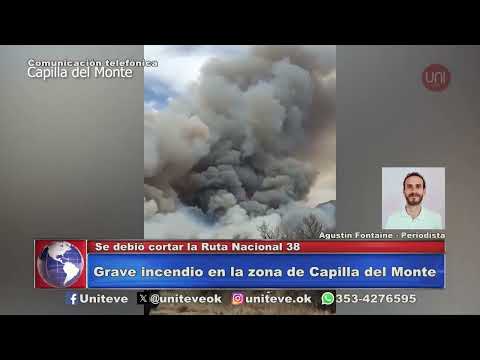 Grave incendio en la zona de Capilla del Monte
