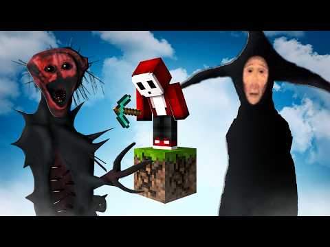 We Survived EVERY HORROR MOD on One Block Minecraft