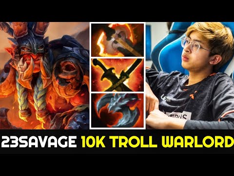 23SAVAGE 10K MMR Troll Warlord - 100% Counter Phantom Lancer with Fast Battle Fury Build 7.26 Dota2