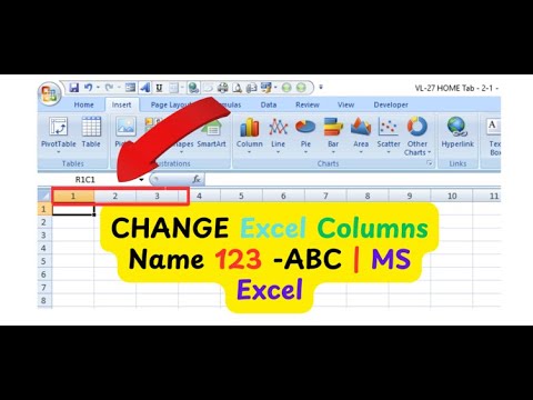 Change Excel column name 123 to ABC | MS EXCEL